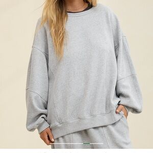 Aerie Gray Oversized Sweatshirt